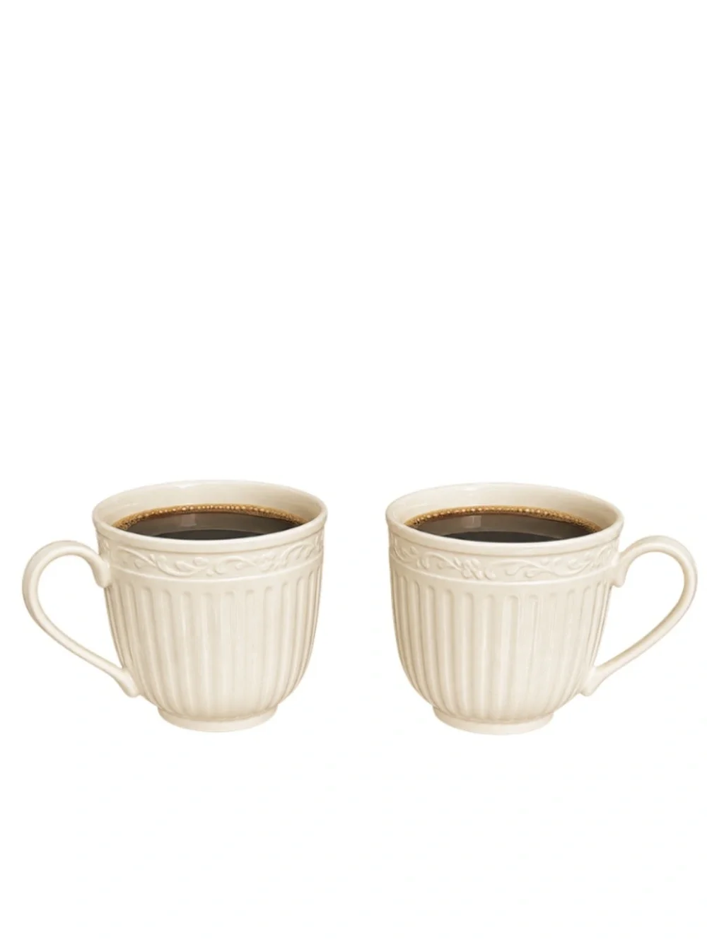 Mikasa Italian Countryside DD900 Coffee Mugs Set of 2 White Stoneware